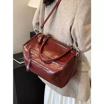 Женская большая вместительная сумка через плечо, легкая роскошная мягкая кожаная дорожная сумка, осенне-зимняя женская сумка для поездок на работу