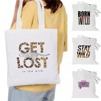 Женская большая вместительная сумка для покупок с буквенным принтом, парусиновая сумка на плечо, эко-сумка, многоразовые сумки для покупок, сумка-тоут 24*26cm