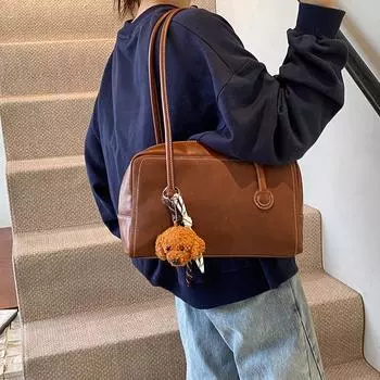 Женская большая вместительная сумка-подушка на одно плечо, новая осенне-зимняя сумка 2024 года, повседневная модная, переносная, ретро-сумка