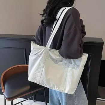 Женская большая вместительная сумка-тоут, холщовая сумка для путешествий, студенческая сумка на плечо розовый