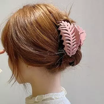 Женская большая заколка для волос в форме листа, полый дизайн, коготь для волос на спине, душ, коготь для волос, захват листьев, аксессуары для волос чёрный