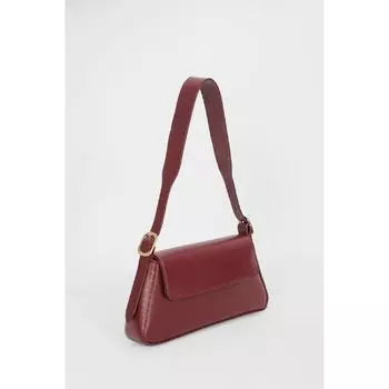 Женская бордовая закрытая сумка через плечо