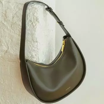Женская брендовая сумка через плечо из мягкой кожи, женские сумки из воловьей кожи с надписью «полумесяц», роскошные дизайнерские сумки для женщин коричневый