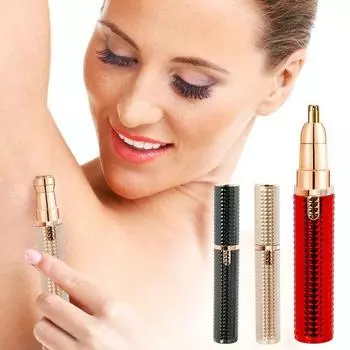 Женская бритва 3 в 1, перезаряжаемая, безболезненная, из нержавеющей стали, электрическая, для бровей, носа, ног, подмышек, триммер для бикини, эпилятор для всего тела, бритва для лица красный