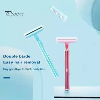 Женская бритва, эффективное двухслойное лезвие, быстрый и удобный инструмент для удаления волос на ногах, подмышках, аксессуары разноцветный