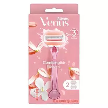 Женская бритва Venus Comfort Glide White Tee + 2 бритвенных лезвия, 1 набор
