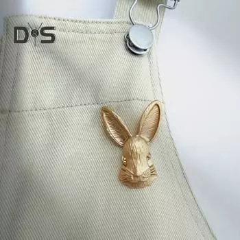 Женская брошь 3D голова кролика в стиле ретро, противоскользящая изысканная износостойкая брошь с воротником пальто, шапка, шарф, украшение, булавка для одежды, ювелирные изделия для одежды, брошь для выпускного вечера серебряный