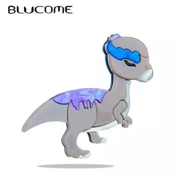 Женская брошь Blucome Little Fat Dinosaur из акрилового материала, милые стильные женские броши, Новое поступление, женские украшения на одежде серый