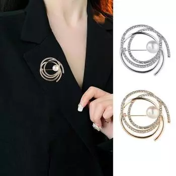 Женская брошь, булавка из искусственного жемчуга со стразами, элегантный свитер, шаль, шарфы, зажим для груди, очаровательное украшение для платья, украшение для одежды, ювелирные изделия для свадебной вечеринки серебряный