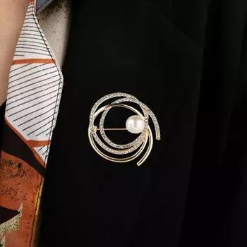 Женская брошь, булавка из искусственного жемчуга со стразами, элегантный свитер, шаль, шарфы, зажим для груди, очаровательное украшение для платья, украшение для одежды, ювелирные изделия для свадебной вечеринки серебряный