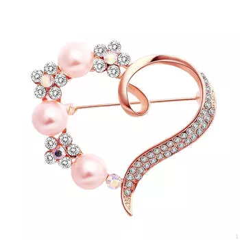 Женская брошь-булавка на День матери, аксессуары, украшение на платье, корсаж в форме сердца