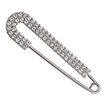 Женская брошь-булавка, зажим для свитера/шали, со стразами, безопасная булавка, зажим для платья/рубашки, брошь для кардиганов/шарфов 6 cm серебряный