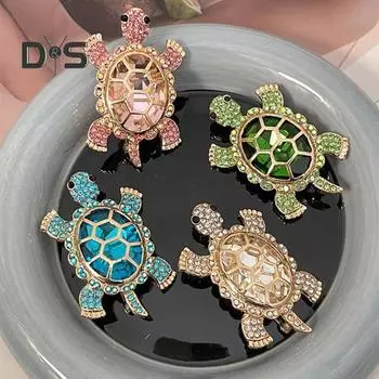 Женская брошь-черепаха со стразами, противоскользящая искусственный кристалл, износостойкий костюм, воротник пальто, шляпа, шарф, украшение, булавка для одежды, вечерние ювелирные изделия для выпускного вечера розовый