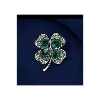 Женская брошь Crystal Stone Clover
