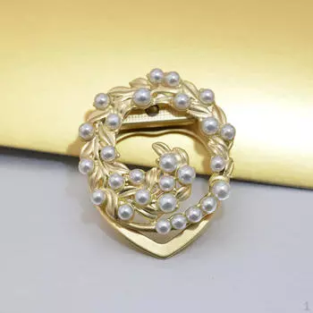 Женская брошь из искусственного жемчуга, булавка, шелковые ленты, пряжка, держатель для шарфа из сплава