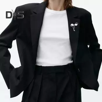 Женская брошь из искусственного жемчуга, полый бант, декор из нержавеющей стали, изысканный винтажный противоскользящий износостойкий воротник пальто, шляпа, шарф, украшение, булавка для одежды, булавка для одежды серебряный