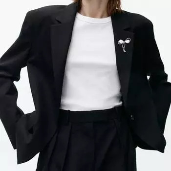 Женская брошь из искусственного жемчуга, полый бант, декор из нержавеющей стали, изысканный винтажный противоскользящий износостойкий воротник пальто, шляпа, шарф, украшение, булавка для одежды, булавка для одежды серебряный