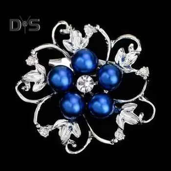 Женская брошь из искусственного жемчуга, выдолбленный цветок со стразами, изысканный противоскользящий износостойкий воротник пальто, шляпа, шарф, украшение, булавка для одежды белый