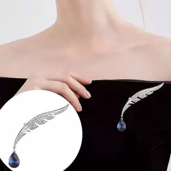 Женская брошь из нержавеющей стали с перьями, противоскользящая сумка, воротник пальто, шляпа, шарф, украшение, булавка для одежды, вечерние розового золота