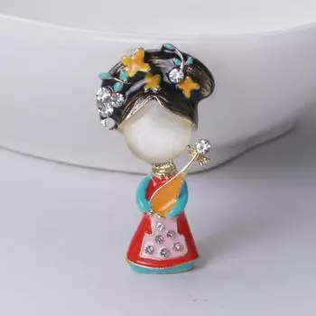 Женская брошь изысканного мастерства, элегантная брошь в форме древнего персонажа, уникальные ювелирные аксессуары фиолетовый