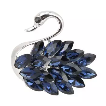 Женская брошь, персонализированная, элегантная, на лацкан, с лебедем в форме, на день рождения, рождественский подарок, серебристый темный