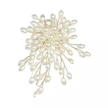 Женская брошь ручной работы, нерегулярная брошь из искусственного жемчуга, украшенная булавка для лацкана пиджака, аксессуары для наряда белый