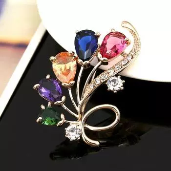 Женская брошь с полыми красочными стразами в стиле ретро, противоскользящая роскошная сумка, костюм, воротник пальто розового золота