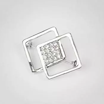 Женская брошь со стразами геометрической формы, из нержавеющей стали, изысканная противоскользящая, износостойкая, воротник пальто, шляпа, шарф, украшение, булавка для одежды серебряный