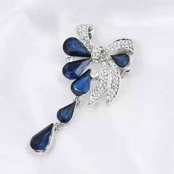 Женская брошь со стразами и бантом, роскошный аксессуар для платья, шарфа