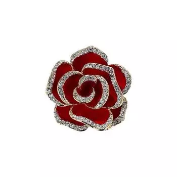 Женская брошь со стразами и камелиями, противоскользящая, износостойкая, для костюма, с воротником, для платья, для шапки, для шарфа, для украшения красный
