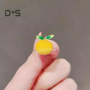 Женская брошь со стразами, желтый персик, нержавеющая Нескользящая износостойкая брошь с воротником пальто, шляпа, шарф, украшение, булавка для одежды, ювелирные изделия жёлтый