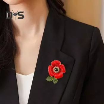 Женская брошь в форме цветка с эмалью, капающей маслом, ретро, противоскользящая, полированная, для пальто, воротника, сумки, шарфа, шляпы, украшения для одежды, прищепки, вечеринки, банкета, одежды, ювелирные изделия красный