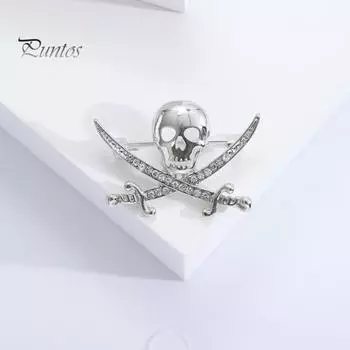 Женская брошь в форме серпа в форме черепа, декор со стразами, изысканный износостойкий воротник, сумка, украшение для шляпы, женская одежда, ювелирные изделия, женский подарок золотистый