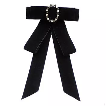 Женская брошь в виде галстука-бабочки на шею для вечерней вечеринки, свадебное украшение рубашки Velvet Black