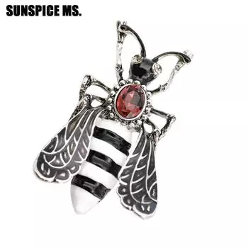 Женская брошь в виде пчелы, булавка с насекомым серебряный