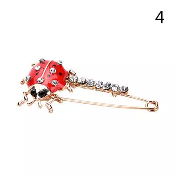 Женская брошь-заколка в виде божьей коровки