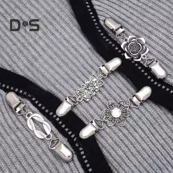 Женская брошь-зажим в виде утки со стразами, декоративная полая форма цветка, винтажная противоскользящая брошь для украшения воротника свитера, украшения для выпускного бала C