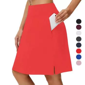 Женская быстросохнущая спортивная юбка средней длины со вшитыми шортами для йоги, тенниса и бега XXL