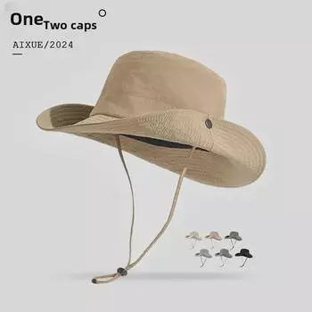 Женская быстросохнущая водонепроницаемая панама - японский стиль, защита от солнца, модная шляпа с плоским верхом для активного отдыха на открытом воздухе One Size серый