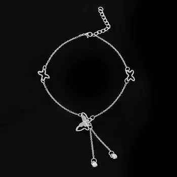 Женская цепочка-бабочка на щиколотку, браслет на щиколотку, босоножки, пляжные украшения для ног, модная роскошная сексуальная цепочка на щиколотку B