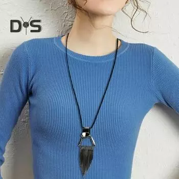 Женская цепочка для свитера, однослойная, сплав, красная бусина, геометрическая подвеска, одежда, украшения для свиданий, выпускного вечера, украшения для одежды, ожерелье E