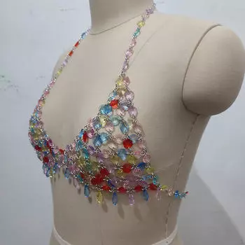 Женская цепочка для тела регулируемый размер груди для фестиваля Хэллоуин Рейв Пляж