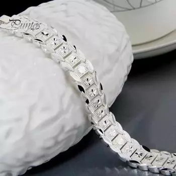 Женская цепочка для ювелирных изделий, широкий регулируемый браслет серебряного цвета, толстый браслет на все случаи жизни, юбилеи, дни рождения, праздники, подарок 20cm