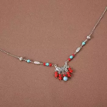 Женская цепочка на голову Bohemia Hair Chain Tassel Beads Tassels Headbands for Children V