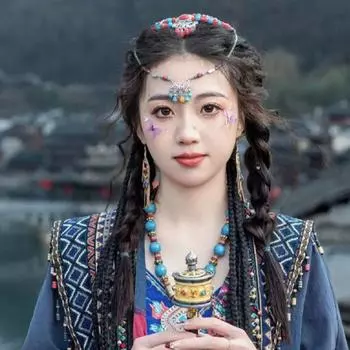 Женская цепочка на голову в этническом стиле цепочка на лоб кисточки бусины кисточки повязки на голову для девочек/женщин W