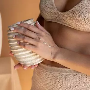 Женская цепочка на руку, блестящие стразы, инкрустированные на запястье, браслет-веревка, кольцо, ювелирные изделия на руку, мода серебряный