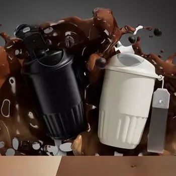 Женская чашка с эмалированной подкладкой, новинка 2024 года, красивая кофейная чашка, портативная чашка, двойная чашка для напитков, мужская чашка 410ML