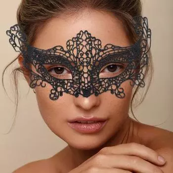 Женская черная кружевная маска, сексуальная венецианская маска, верхняя половина лица, праздничная маска