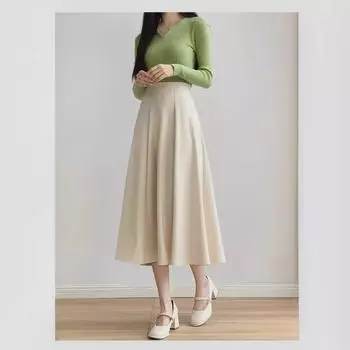 Женская черная плиссированная юбка А-силуэта: Высокая талия, летний стиль, утягивающий, защищающий от воздействия окружающей среды, миниатюрный, стиль JK. XL абрикосовый