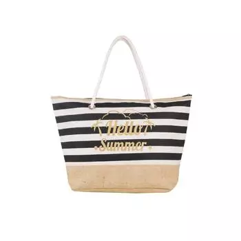 Женская черная пляжная сумка без молнии